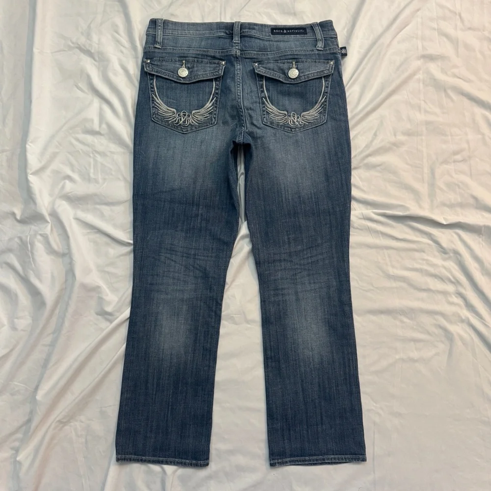 Rock & Republic Women's Blue Lowrise Bootcut Jeans, Kendall - Picture 3 of 7
